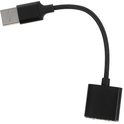Convertisseur de Casque Audio USB Noir en Alliage D’Aluminium et PVC | Plug And Play, Design Deux-en-un, Compatibilité Large pour Tablette et PC