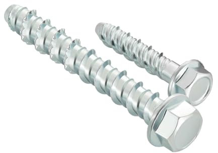 Wavanta 20Pcs Concrete Screws Bolts, M10 x 80mm Masonry Screws for Brick Wall, Flange Hexagonal Head Concrete Anchor Bolts, Used for Fixing on Masonry, Marble, Brick, Wood, Stone