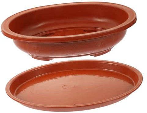 BESPORTBLE Ovaler Blumentopf Aus Kunststoff Langlebiger Pflanztopf Mit Ablaufschlitzen Für Bonsai Und Gartenpflanzen Im Innen Außenbereich Nutzbar Großes Volumen