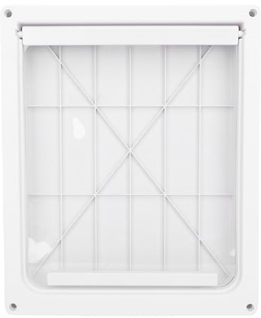 Pyhodi Extra Große Hundetüren mit Stabilem Rahmen, 17,32 X 14,37 X 1,65 Zoll, Hochfeste Haustier-Eingangstür mit Transparenter Klappe, Wetterfeste Katze, weiß (L)