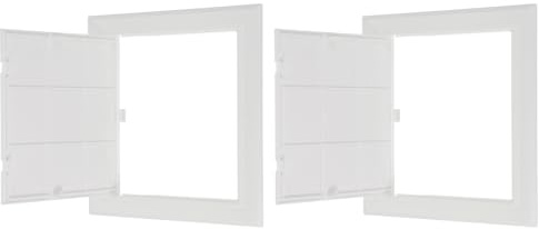 PATIKIL 180x180mm Access Panel, 2Pcs ABS Plastic Panels for Inspection Hatch Removable Hinged Access Door for Drywall Plumbing Pipes Fuse Box Cover Cabinet Conceals Wires, White