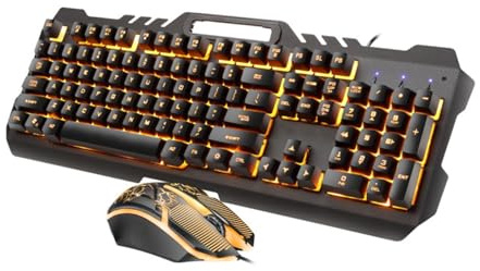 NUOBESTY Teclado Mecánico Ratón Inalámbrico Teclado De Oficina Retroiluminación RGB Diseño Antisalpicaduras