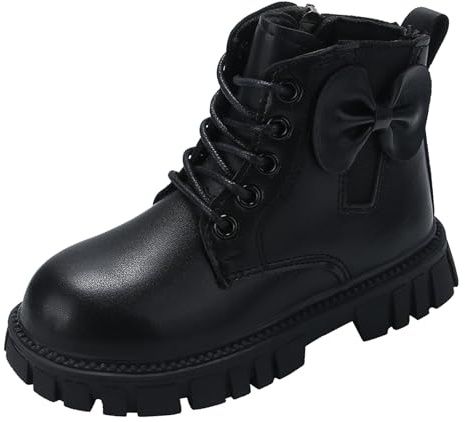 2026 - Botas de invierno para mujer, zapatos de tacón grueso al tobillo, suela suave, cómoda, casual, color piel, Black, 30 EU