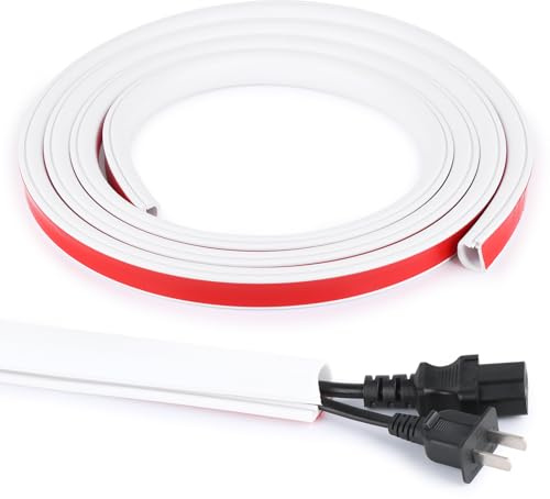 Goulotte de câbles autocollante Flexible Semi-Circulaire en Silicone pour Cacher 2 à 3 câbles, 1 m, Blanche, 26 x 18 mm