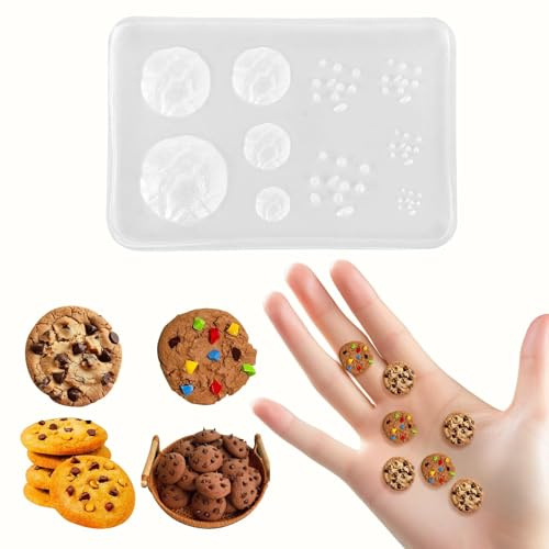 Mini Molde de Silicona Chocolate Galletas para Resina Epoxi, Molde Chocolate DIY para Manualidades, Decoración de Casa de Muñecas y Accesorios Miniatura, herramientas Reutilizable, Apto resinas epoxi
