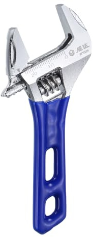 QUARKZMAN 1 Pezzo Chiave Regolabile 4 Mascella 0.9 con Manico in Gomma, Argento/Blu