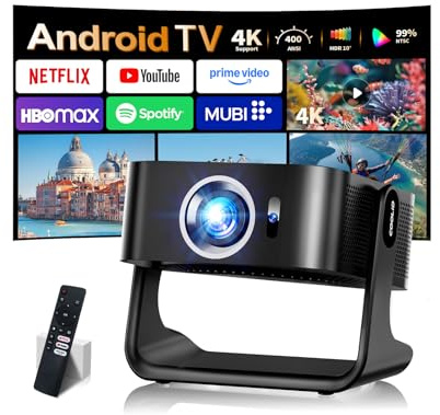 Beamer Kompatibel mit Netflix 2026 Neuer 4K Projektor mit 5G WiFi 6 und Bluetooth 5.4 Tragbarer Beamer 1080P Native mit Auto Focus & Keystone, für Zuhause, Outdoor und Schlafzimmer Projektor, Schwarz