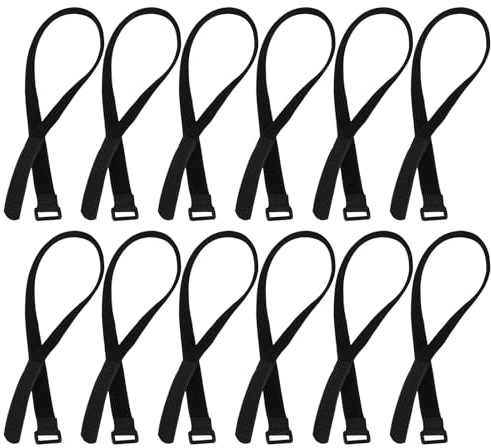 Alasum Lot de 12 Sangles de Fixation Réglables pour Parasol de Terrasse 25 MM X 600 MM Sangles Anti-Vent Réutilisables pour Parasol de Jardin Attaches Résistantes pour Protection