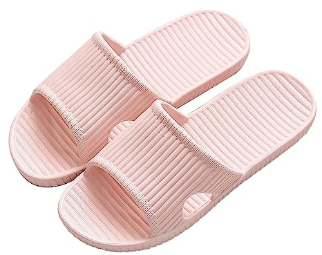 Mjuka badskor damer mjuka halkfria badtofflor bekväma sommar badtofflor mjuka badtofflor ergonomiska sandaletter ledig pool strand tofflor ljudlösa sandaletter, ROSA, 39 EU