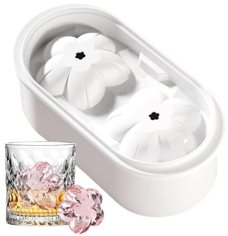Qutalmi Stampo da Palle di Ghiaccio - Riutilizzabile Non Stick Estetico,Stampo per ghiaccio, per whisky - per caffè, succo, birra, cocktail, bourbon, congelatore, casa, campeggio
