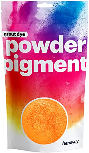 Hemway Grout Powder Pigment Metallic Tangerine Orange 50g, Coloured Dye | for Grout, Cement, Concrete, Mortar, Plaster, High Colour Saturation