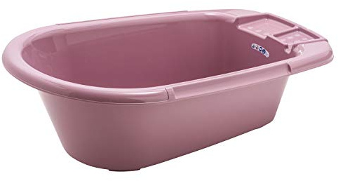 Rotho Babydesign Baignoire avec tuyau, 0-12 mois, Bella Bambina, Mauve Fantastique (Rose Foncé), 20020 0288