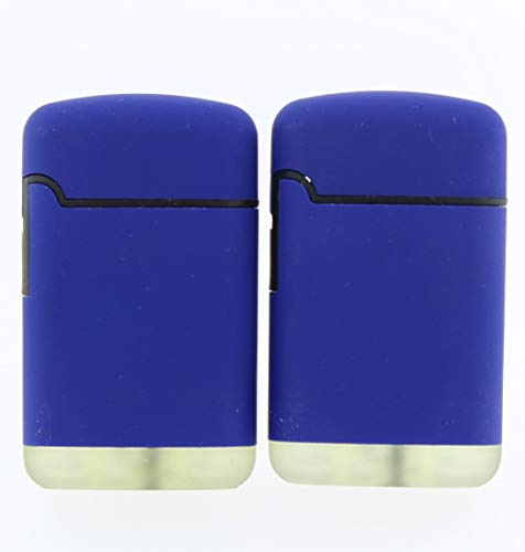 Feuerzeug Sturmfeuerzeug - Original Easy TORCH8® Jet Outdoor Gas-Sturmfeuerzeug mit gummierter Oberfläche. 2er Pack. (Blau)