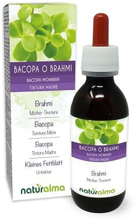 Bacopa ou Brahmi (Bacopa monnieri) herbe Teinture Mère sans alcool Naturalma - Extrait liquide gouttes 120 ml - Complément alimentaire - Végétalien ou végan
