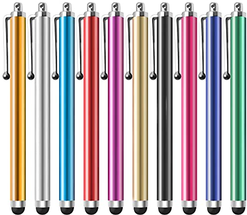 YUNJU Stylus Pen [10 Pack] Universal Capacitive Touch Screen Pens for Tablets, iPad Mini, Pro, Air, Smartphones, Samsung Galaxy - Multiple Colors Multicolor
