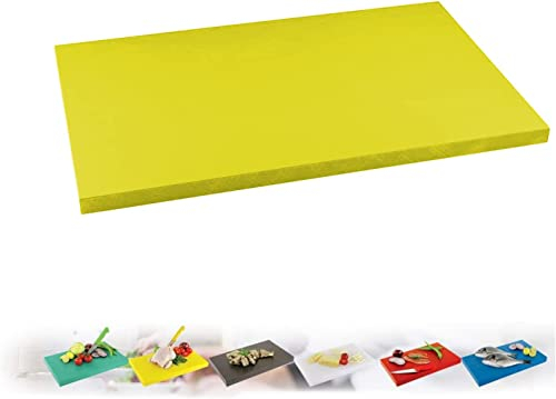 Planche à découper gastronomique en plastique - Planche à découper (XL ou XXL) (jaune, (XXL) 40 x 60 x 2 cm)
