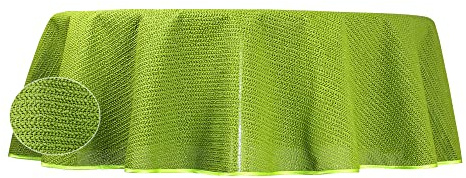 Gartentischdecke Outdoor 140 cm rund Grün wetterfest wasserabweisend rutschfest abwischbar PVC Weichschaum Tischdecke für Garten Balkon Camping