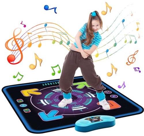 FUCEORUY Tanzmatte Spielzeug für Mädchen Jungen Musikmatte Spielzeuge 3 Spielmodi Tanzmatte Kinder LED Lichter Musical Tanzspiel Weihnachten Geburtstags Geschenke für 3 4 5 6 7 8 9 10+ Jahre alte