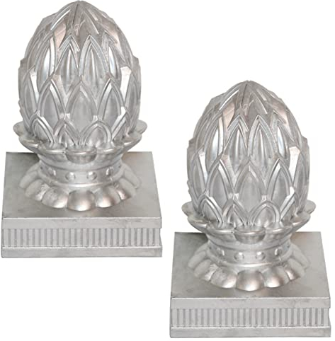 LTL Pfostenkappe 2 Stück Zaunkappe Zierkappe Schutzkappe aus Aluminium Gebürstet für Holzpfosten Holz-Zaun,100x100mm
