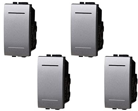 4 Pezzi Deviatore, Compatibile Con Bticino Living Light (Grigio)