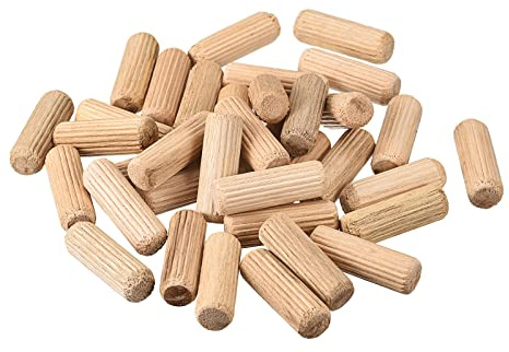 uxcell Wooden Dowel Pins 36pcs 10x30mm(3/8 x1-1/4) Fluted Beveled Ends Wood Dowel Pegs Kiln Dried Hardwood for Woodworking Furniture Shelf