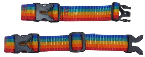 Benristraps 25mm Rucksack and Backpack Adjustable Chest Strap with Easy-On Clips and Adjusting Buckles (Rainbow)