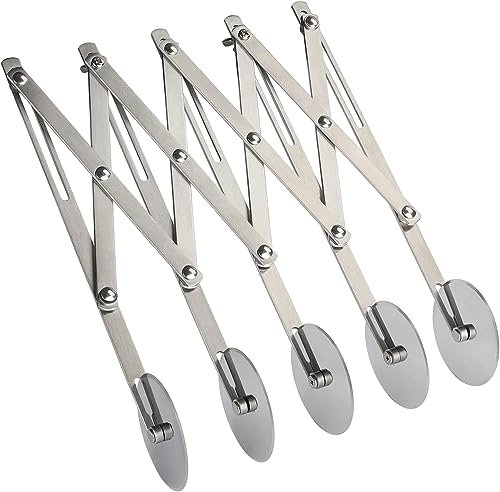 Rouleau de coupe-pâtisserie en acier inoxydable pour trancher la pâte à pizza multi-ronds, raviolis, pizza, nouilles (5 roues)