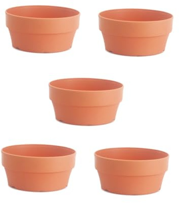 CAXUSD 5stücke Runde Kunststoff-blumentöpfe Mit Drainagelöchern Kleine Dekorative Pflanzgefäße Für Sukkulenten Indoor Outdoor Nutzung Robustes Material Vielseitig Für Zimmer Und Garten