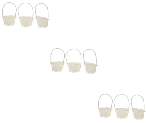 TOPBATHY 9 Stk Rattan Korb ablagekörbe kühlkorb einkaufskorb Snackkörbe Schreibtischdekoration Hochzeitsdekoration Gemüsekörbe Körbe flechten Esstisch Süßigkeiten-Korb Kinderkorb