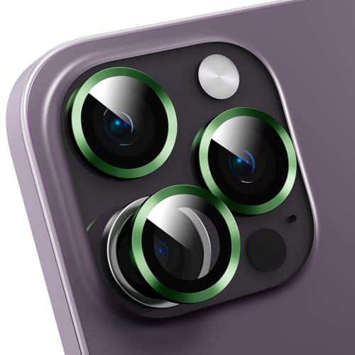 GANGANPRO Camera Lens Protector Compatible with iPhone 11/iPhone 12/iPhone 12 Mini,Scratch Resistant,HD Clear Tempered Glass Camera Lens Protection Cover,Case Friendly Easy to Install - Green