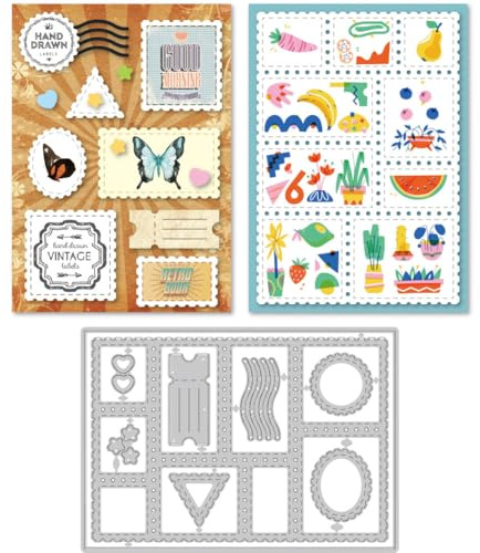 DELORIGIN Stamp Frame Die Cuts for Card Making, Regular Form Carbon Steel Die Cuts Cutting Dies Frame Stencils Scrapbooking Embossing Template Dies for Crafting Photo Album Embossing Invitation