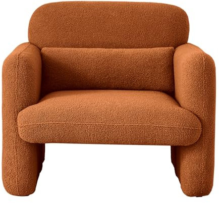 MISNODE Modernes Einzelsofa aus Plüsch mit weichem Sherpa-Stoff – bequemer Sessel für Wohnzimmer und Schlafzimmer, zum Lesen
