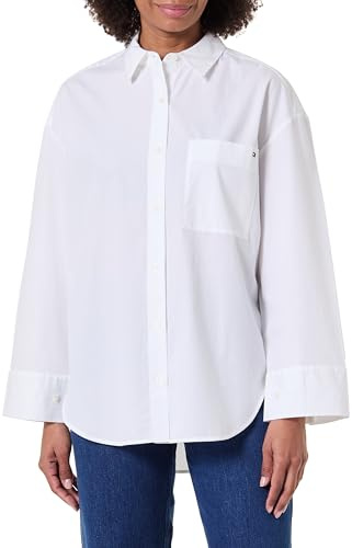 Tommy Hilfiger Camisa Mujer Poplin New Easy Oversized, Blanco (TH Optic White), 38