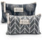 2 Pezzi Borsa Cosmetica in Tela, Borsa per Cosmetici da Viaggio Portatile, Pochette Donna Trucchi da Viaggio, Bustina Portatutto Donna con Cerniera, Borse da Toilette Impermeabile Portatile