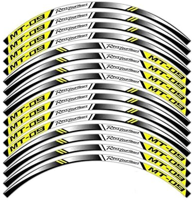 Moto Llantas Pegatinas Adhesivo Reflectante Para Rueda De Motocicleta De 17 Pulgadas, Cinta Adhesiva Para Llanta Y Neumático, Accesorios Para Y&amaha MT-09 MT09 MT 09 Ruedas Calcomanías(Color 4)
