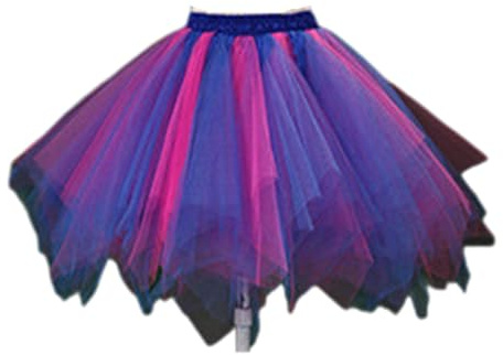 AMateschitz Gonna in tulle, da donna, stile rockabilly, stile retrò, sottoveste, tutù, gonna, balletto, abito da ballo, vintage, in tulle, per feste, Halloween, carnevale, Blu-rosa scuro, Taglia unica