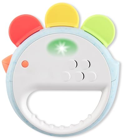 Skip Hop Musikalisches Babyspielzeug mit Geräuschen, Lichtern und Musik, Farmstand Feelin' Clucky Tamburin, ab 9 Monaten