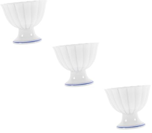 GLEAVI 3 Pezzi Coppa Gelato Coppette Per Dessert Gelato Porta Torte Coppetta Gelato Contenitore Per Sorbetti Piatti Da Dessert Gelato Ciotola Ciotole Di Gelato Tazza Gelato Ceramica