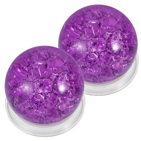 ULTECHNOVO 2ensembles Boule De Glace Craquelée avec Support Sphère Décorative Verre pour Fontaine De Table Boule Feng Shui Roulante