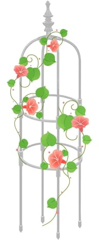 Supporto per piante rampicanti a forma di obelisco da giardino, graticcio regolabile da 60 a 180 cm, per interni ed esterni, bianco, 25 x 180 cm, perfetto per viti e fiori