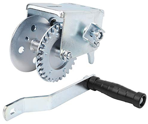 Treuil à manivelle manuel à cabestan de remorque en métal de 600 LBS, treuil manuel robuste pour bateau de yacht, cadre en fer galvanisé avec cliquet réversible, accessoire de