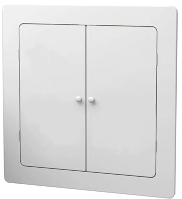 Copertura invisibile per riscaldatore da parete in legno, design a doppia porta con maniglia, perfetta per tubi elettrici e valvole, 50 x 60 cm, elegante protezione per radiatore per la casa