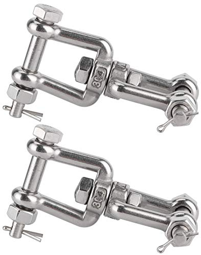 Aumotop Grillete Giratorio de Acero Inoxidable 304, Prácticos Anillos Universales, 2 uds. para Prevención de Nudos Líneas Anclaje