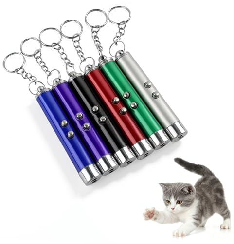 Morofme LED Pointer Katzen Spielzeug 6 Stück, Katzenspielzeug Interaktiv für Katzen und Hunde, Taschenlampe Cat Toys, Nachtbeleuchtung Chase Trainings Lichtspielzeug für Haustiere