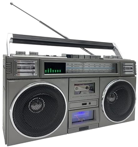 Boombox Classico da Strada Retrò Anni '80, Lettore Cd Stile Retrò, 4 Altoparlanti, Radio Am/fm, Supporta Ingresso Sd/usb, Ideale per Riunioni di Famiglia