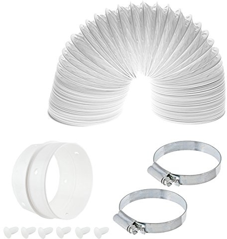 SPARES2GO 4m Vent Hose Connection Ring Screw Clip Kit for Hoover Tumble Dryer