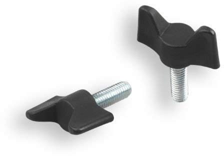 2 tornillos de mariposa de plástico con tornillos roscados de acero