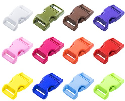 Paracord Planet Brand 5/8” Contoured Side Release Buckles - 60 Pack - 12 Colors