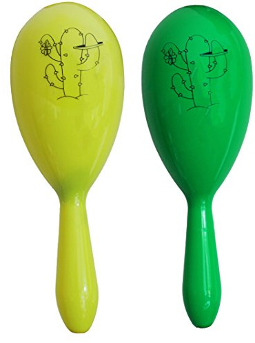 I LOVE FANCY DRESS Maracas-RASSELN ODER Shaker = FÜR Erwachsene =GELBE Plastik Maracas-ERHALTBAR ZUSAMENSTELLUNGEN - SUPER FÜR Jede Tanz Party- Salsa ODER Rumba =