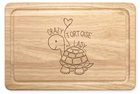 Locas Tortuga Mujer Rectangular Tabla para Picar de Madera